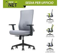 Sedia da ufficio argento con seduta comoda e alzata a gas classe 4