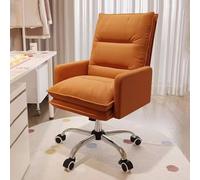 Sedia da ufficio con base in acciaio e pelle, sedia da computer regolabile in altezza, sedia da scrivania con ruote