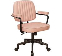 Sedia da ufficio con braccioli, sedia ergonomica da scrivania per computer con doppio schienale e seduta imbottiti, sedia da scrivania regolabile in altezza, sedia girevole per l'ufficio e la casa.(Pi