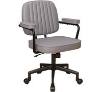 Sedia da ufficio con braccioli, sedia ergonomica da scrivania per computer con doppio schienale e seduta imbottiti, sedia da scrivania regolabile in altezza, sedia girevole per l'ufficio e la casa.(Na