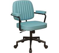 Sedia da ufficio con braccioli, sedia ergonomica da scrivania per computer con doppio schienale e seduta imbottiti, sedia da scrivania regolabile in altezza, sedia girevole per l'ufficio e la casa.(Bl