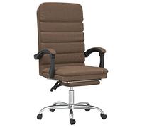 Sedia da ufficio con funzione massaggiante marrone tessuto ergonomico regolabile con supporto per lo schienale e ruote per ufficio, casa, studio, seduta comoda