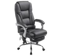 CLP - Sedia da ufficio massaggiante PACIFIC, poltrona relax con poggiapiedi estraibile, altezza regolabile, in similpelle, ergonomica, girevole, con r