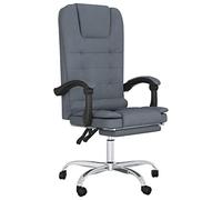 Sedia da ufficio con funzione massaggio velluto grigio scuro sedia girevole ergonomica con supporto per lo schienale regolabile in altezza, con ruote per ufficio, casa, studio, seduta comoda