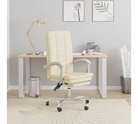 Sedia da ufficio con funzione reclinabile, in ecopelle, ergonomica, con ruote, per ufficio, casa, studio, con schienale regolabile e struttura in metallo, comoda