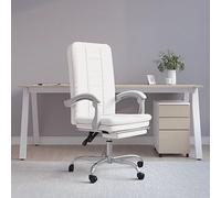 Sedia da ufficio con funzione reclinabile, in ecopelle, ergonomica, girevole con ruote e schienale regolabile, per ufficio, casa, studio, seduta comoda