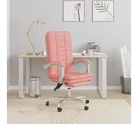 Sedia da ufficio con funzione reclinabile in ecopelle rosa Sedia girevole ergonomica con struttura in metallo e ruote per ufficio home office comoda seduta e supporto per la schiena