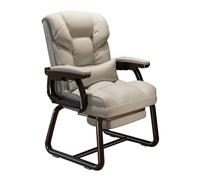 Sedia da Ufficio con Poggiapiedi, Poltrona Ufficio con Braccioli, Sedia Studio con Cuscino Lombare per Casa, Ufficio, Studio(Gray)