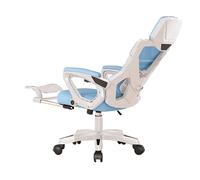 Sedia da ufficio con poggiapiedi, schienale regolabile, poggiatesta 3D e braccioli pieghevoli - Perfetta per lavorare comodamente a casa o in ufficio (taglia unica, blu)