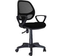 Sedia da Ufficio con Ruote e Braccioli Tessuto Mesh Nero New Manager Icon Space