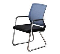 Sedia da ufficio con schienale alto e braccioli, elegante seduta da conferenza con base a slitta arancione, design ergonomico per comfort e supporto, perfetta per l'uso in casa e in ufficio (blu)