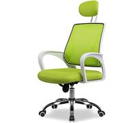 Sedia da ufficio con schienale alto in rete, poggiatesta ergonomico regolabile e con braccioli ribaltabili, design imbottito di fascia alta, altezza regolabile a 360 gradi, 5 ruote che scivolano