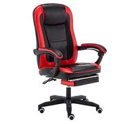 Sedia da ufficio direzionale, ergonomica, con schienale alto, regolabile in altezza e in vita, girevole, per ufficio, sala riunioni, nera e rossa.