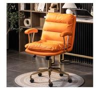 Sedia da ufficio direzionale, ergonomica, elegante, arancione, con meccanismo di sollevamento e girevole, perfetta per casa e studio, design comodo e moderno per l'uso quotidiano.