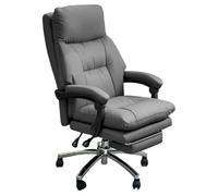 Sedia da ufficio direzionale grande e alta, sedia da scrivania ergonomica in pelle PU con schienale alto, sedie for computer manageriali for carichi pesanti(Gray)