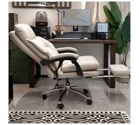 Sedia da ufficio direzionale grande e alta, sedia da scrivania ergonomica in pelle PU con schienale alto, sedie for computer manageriali for carichi pesanti(White)