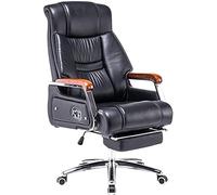 Sedia da Ufficio direzionale Grande e Alta, Sedia da Ufficio in Vera Pelle con reclinazione di 155°, Comoda Sedia da Ufficio per la Pausa Pranzo, Supporta Fino a 250 kg/551,2 libbre, Colore