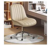 Sedia da ufficio direzionale regolabile Criss Cross Chair con ruote - Sedia da scrivania girevole ergonomica con schienale medio e gambe incrociate per uso domestico, ufficio, vanità, attivi
