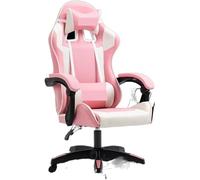 Sedia da ufficio direzionale rosa - Sedia da gioco ergonomica con schienale girevole, cuscino in spugna di peluche, altezza regolabile - Per mobili da casa e da ufficio, taglia unica
