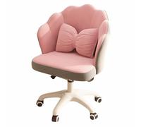 Sedia da ufficio direzionale, sedia da toilette con rotelle, sedia da lavoro girevole con schienale medio per computer per soggiorni e camere da letto(Gray-Pink,Latex)