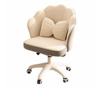 Sedia da ufficio direzionale, sedia da toilette con rotelle, sedia da lavoro girevole con schienale medio per computer per soggiorni e camere da letto(Gray-White,Foam)