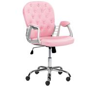 Sedia da Ufficio Ecopelle Rosa Altezza Regolabile Schienale Trapuntato