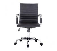 Sedia da Ufficio Equip 651002 Ergonomica Schienale Medio Nero Imitazione Pelle