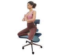 Sedia da ufficio ergonomica con gambe incrociate con supporto lombare, sgabello regolabile in ginocchio per scrivania per migliorare la postura e la messa a fuoco