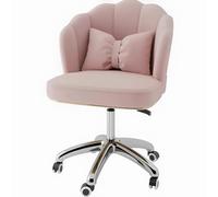 Sedia da ufficio ergonomica con rotazione a 360°, elegante sedia da scrivania per ragazze, seduta imbottita in cotone, base a cinque stelle, supporta fino a 200 kg, ideale per uso domestico e ufficio
