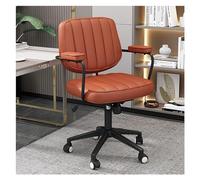 Sedia da ufficio ergonomica con ruote, stile vintage, marrone, girevole, comoda, inclinabile, ideale per casa e ufficio (dimensioni: 46 x 49 x 92 cm)