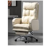Sedia da ufficio ergonomica con supporto lombare e poggiapiedi per persone grandi e alte, sedia da scrivania in pelle con schienale alto per un maggiore comfort e postura