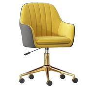 Sedia da ufficio ergonomica da gioco in velluto felpato per scrivania per computer, comoda poltrona per casa e ufficio, per soggiorno, camera da letto, ufficio, colore giallo