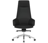 Sedia da ufficio ergonomica Elegante sedia da ufficio direzionale in pelle - Design ergonomico confortevole, sedia da scrivania traspirante e girevole - Facile montaggio per uso domestico o