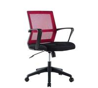 Sedia da ufficio ergonomica girevole con ruote in tessuto e rete reclinabile d