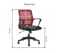 Sedia da ufficio ergonomica girevole con ruote in tessuto e rete reclinabile d