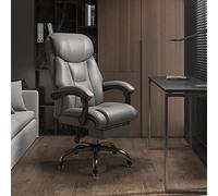 Sedia da ufficio ergonomica in pelle con schienale alto e ruote, sedia da computer reclinabile per persone pesanti, per adulti