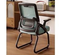 Sedia da ufficio ergonomica in rete con base a slitta Sedia da ufficio for visitatori con supporto lombare for sale riunioni camere da letto aree di attesa reception(Green+black frame)