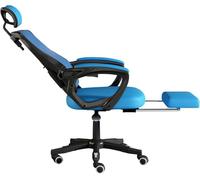 Sedia da Ufficio Ergonomica in Rete con Poggiapiedi, Sedia da Scrivania per Ufficio Domestico con Poggiatesta E Schienale, Sedia da Lavoro Girevole A 360°, Sedia da Scrivania per Computer, D