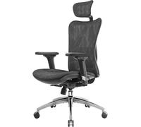 Sedia da ufficio ergonomica in rete, con supporto lombare regolabile, braccioli 3D, traspirante, con schienale alto (nero)