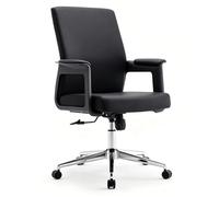 Sedia da ufficio ergonomica moderna Sedia da ufficio con braccioli Regolabile in altezza Rotazione a 360° for ufficio domestico e sale riunioni(Black)