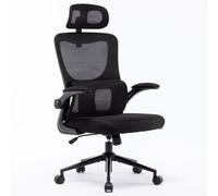 Sedia da Ufficio Ergonomica Nera Rete Traspirante Supporto Lombare e Poggiatesta