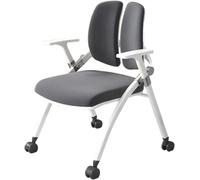 Sedia da ufficio ergonomica pieghevole con ruote, doppio supporto per lo schienale per sala studio, conferenza e allenamento