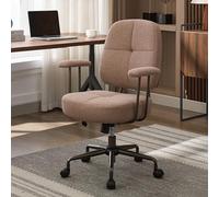 Sedia da Ufficio, Ergonomica Poltrone Ufficio Schienale,con supporto lombare，Girevole, Regolabile in Altezza, Funzione di Inclinazione Libera,con Braccioli，Studio, Camera da Letto(Coffee Brown)