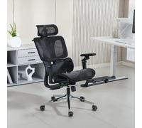 Sedia da Ufficio Ergonomica Reclinabile Braccioli e Poggiatesta Nero Icon Space