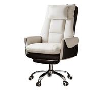Sedia da ufficio ergonomica reclinabile con poggiatesta regolabile, elegante sedia da gioco per casa e ufficio, design moderno bianco e nero