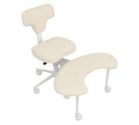 Sedia da ufficio ergonomica, regolabile in altezza, con supporto lombare, per ADHD, sedia da scrivania con ruote, girevole a 360°, seduta attiva, yoga e inginocchiatura, per adulti (beige)