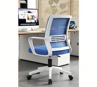 Sedia da ufficio ergonomica Regolabile in altezza Sedia da ufficio for computer Con supporto lombare Tessuto a rete traspirante for la casa, lo studio e il lavoro(Blue+white frame)