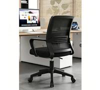 Sedia da ufficio ergonomica Regolabile in altezza Sedia da ufficio for computer Con supporto lombare Tessuto a rete traspirante for la casa, lo studio e il lavoro(Black+black frame)