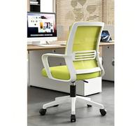 Sedia da ufficio ergonomica Regolabile in altezza Sedia da ufficio for computer Con supporto lombare Tessuto a rete traspirante for la casa, lo studio e il lavoro(Green+white frame)