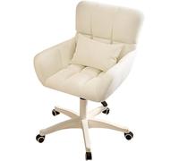 Sedia da ufficio ergonomica, sedia da scrivania girevole a 360 gradi imbottita per ufficio domestico con braccioli e altezza regolabile, per piccoli spazi, soggiorno, trucco, studio